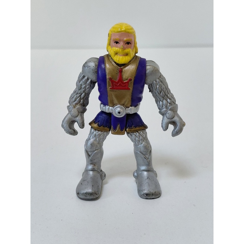 Fisher Price‎ Imaginext King Arthur Knight Figure Purple Silver Blonde Beard